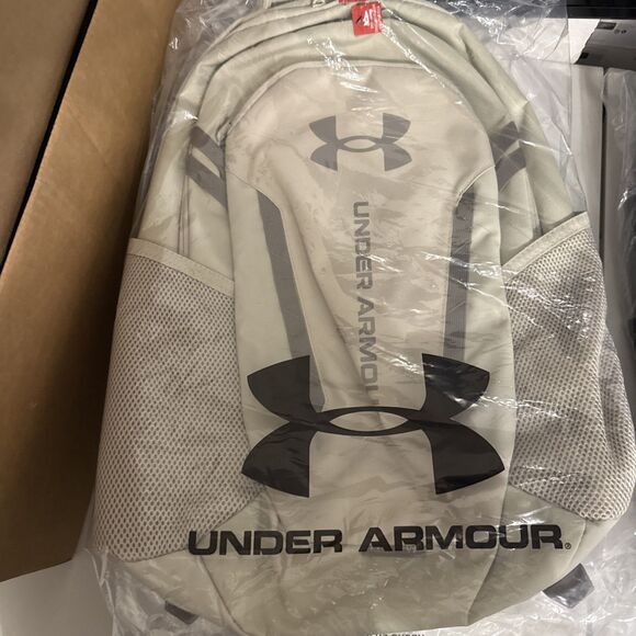 Under Armour UA Hustle 6.0 Unisex OSFA 16" Laptop Backpack, Khaki/Khaki/Taupe - Picture 6 of 7
